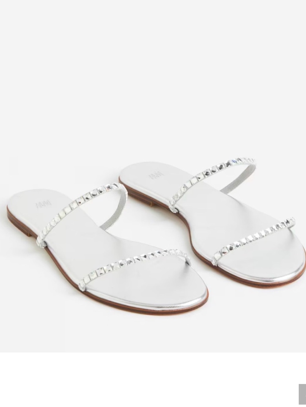 H&M Metallic studded rhinestone sandals